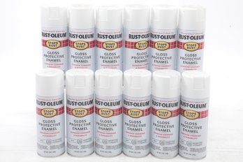 12 Rust-Oleum Stops Rust 12 Oz. Protective Enamel Gloss White Spray Paint
