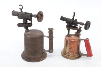 Pair Of Vintage Brass Torches