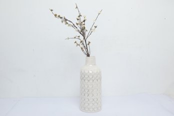 Crate & Barrel 18' Vase And Artificial Cherry Blossom Branch