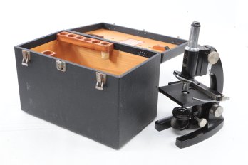 Vintage Bausch And Lomb Microscope With Caring Case