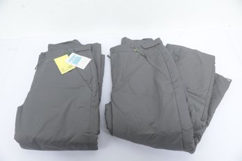 2 Pairs Large Gray Snow Pants NWOT
