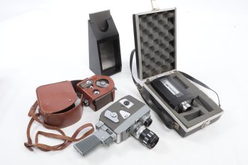 Grouping Of Vintage 8mm Cameras: Kopil III A8, Revere Eight Model 77, Bell & Howell Autoload & More