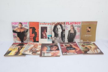 Assorted Adult Magazine Lot Playboy, Penthouse, Topper