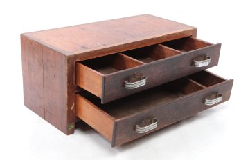 Vintage 2 Drawer Wood Bench Cabinet 23'x 11' X 10