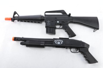 2 BB Guns: Black Water Shot Gun & Crossman R33 Rifle