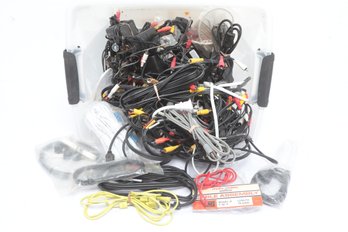 Lot Of Assorted AV Wires And Power Cords