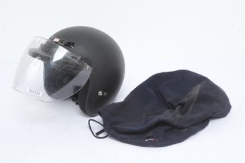 Matte Black Motorcycle Helmet W/Visor & Dust Cover- Size XS