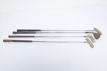 Grouping Of 4 Vintage Golf Clubs - 3 Putters & 1 Wedge