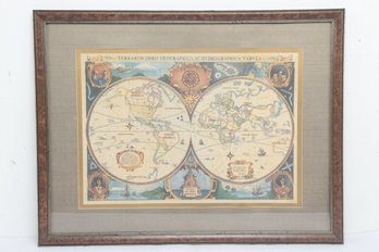 Framed Reproduction Of 17th Century Dutch Maritime Chart