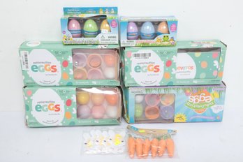 Lot Of Assorted Easter Eggs And Decorations