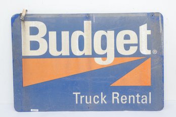 Double Sided 'Budget Truck Rental' Metal Sign (35' X 23')