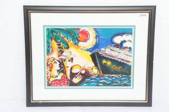 Zamy Steynovitz 'Tropical Paradise' Framed Serigraph