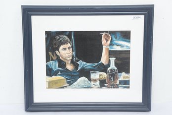 Oil Pastel Scarface Framed Print Artwork