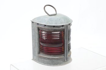Wilcox Crittenden 'Hurricane Tested' Marine 12V Starboard Light RED Lens Antique