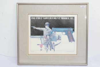Kenneth Francis Dewey Framed 1911 Cold Automatic Pistol Print