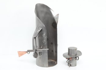 Artisan Made - Hand Crafted Upcycled Metal Decorative Wine Bottle Holder