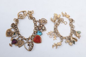 1950s Vintage Charming Gold Tone CHARM BRACELETS