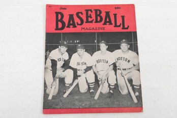 Baseball Magazine January 1949 Boston Red Sox Cover Ted Williams Dom DiMaggio Full Magazine