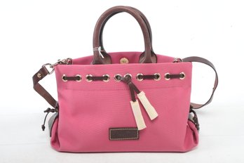 Dooney & Bourke Pink Canvas & Leather Hand Bag/Purse