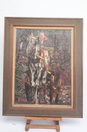 Signed 1953 Oil On Canvas Abstract Figurative Painting By Rabbinh
