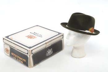 Vintage Stetson Sovereign Fedora In Gridiron Forest Size 6 3/4 (in Original Box)