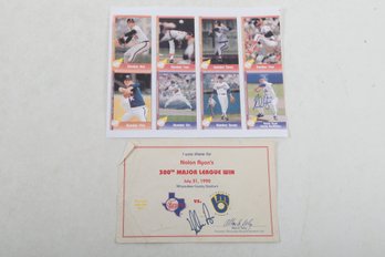 Pair Of Nolan Ryan Signed Game Items