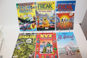 Underground Comic Lot, 3 Freak Brothers, XYZ Comics, Mr. Natural, & Nice Copy Of Harold Hedd (1973) Adults