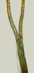 VINTAGE Gold-Tone Woven Metal Y-Lariat Necklace With Cascading Fringe, C. 1940s-1970s