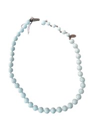 SIGNED MIRIAM HASKELL White Glass Beaded Necklace, C. 1950s