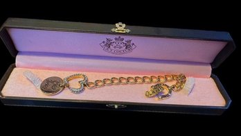JUICY COUTURE Retired Charm Bracelet Lady Juicy Horseshoe & Love - New In Box