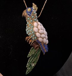 Vintage J CREW Parrot Pendant On Chain