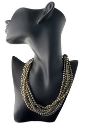 Multi-Strand Ball Chain Necklace In Mixed Metallic Tones, C. 1980s