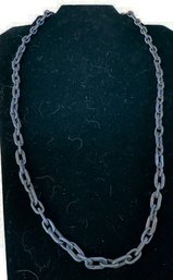 VINTAGE Heavy Gauge Elongated Link Necklace, C. 1970s-