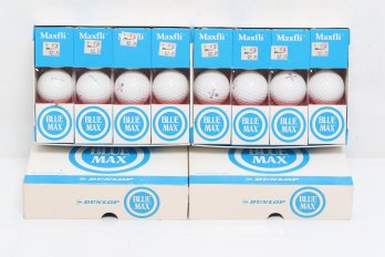Collection Of Vintage Dunlop Maxfli Blue Max Golf Balls - New In Boxes
