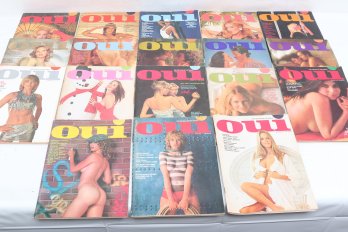 Group Of Vintage 1970's Oui Adult Magazines