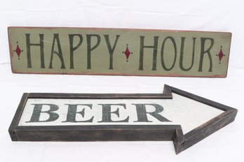 Two Large Wooden Signes