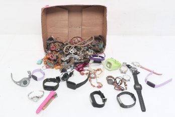 6 Lb Of  Vintage Costume Jewelry And Watches