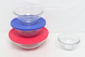 .pyrex 4 Piece Glass Mixing Bowl Set With 3 Lids