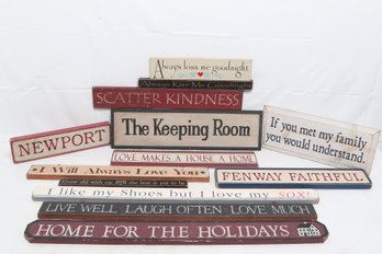 Collection Wood Folk Art Decorative Signs
