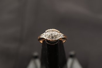 18k HGE Plate Ladies Ring  Size 5 3/4