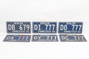 Group Of Vintage 1960's Connecticut Dealer License Plates