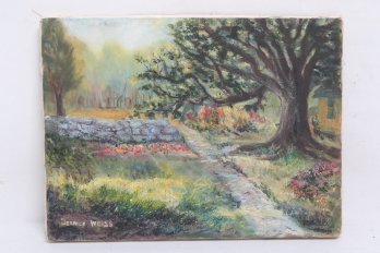 Vintage Bernice Weiss Oil Painting On Canvas  With Gallery Label