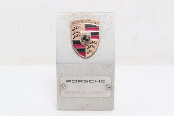 Rare Vintage Authentic Porsche 911 Emblem Automobile Office Paperweight Trophy