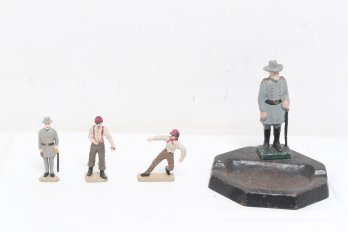 General Robert E. Lee Cast Iron Astray Together With A Cast Iron Toy Civil War Soldiers