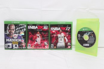 4 XBOX One Sports Games: Madden 25, The Show 21, NBA2K16 & NBA2K17