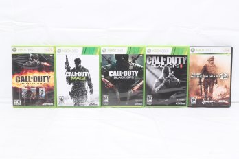 5 XBOX 360 Call Of Duty Games: Black Ops & Black Ops II, Modern Warfare 2 & The War Collection