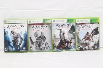 4 XBOX 360 Assassins Creed Games: Revelations, III, Black Flag & Assassins Creed