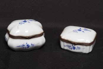 Two Vintage/antique Small Porcelain French Boxes