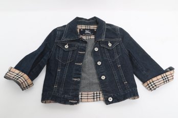 Burberry Kids Denim Jacket Nova Check Lining Girls Size 2Y