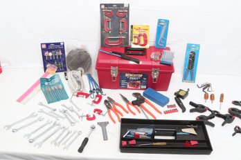 Large Group Of Hand Tools In Tool Box